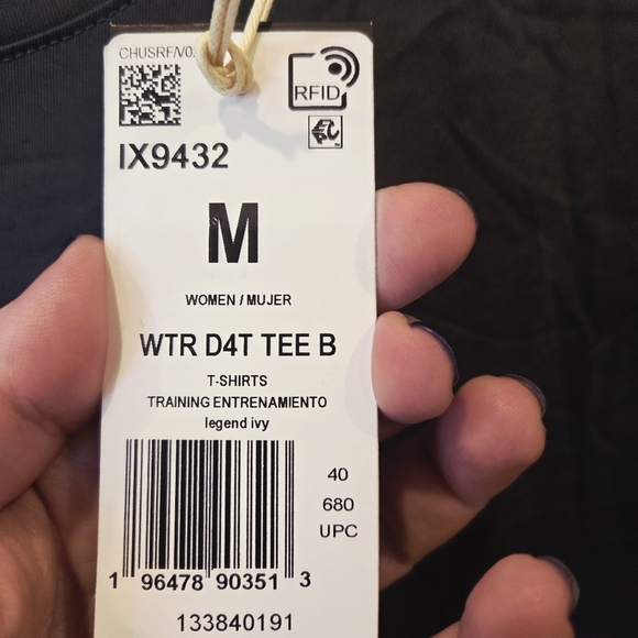 Adidas Women's WTR D4T TEE B Training T-Shirt - Legend Ivy Medium New IX9432 - Picture 4 of 11